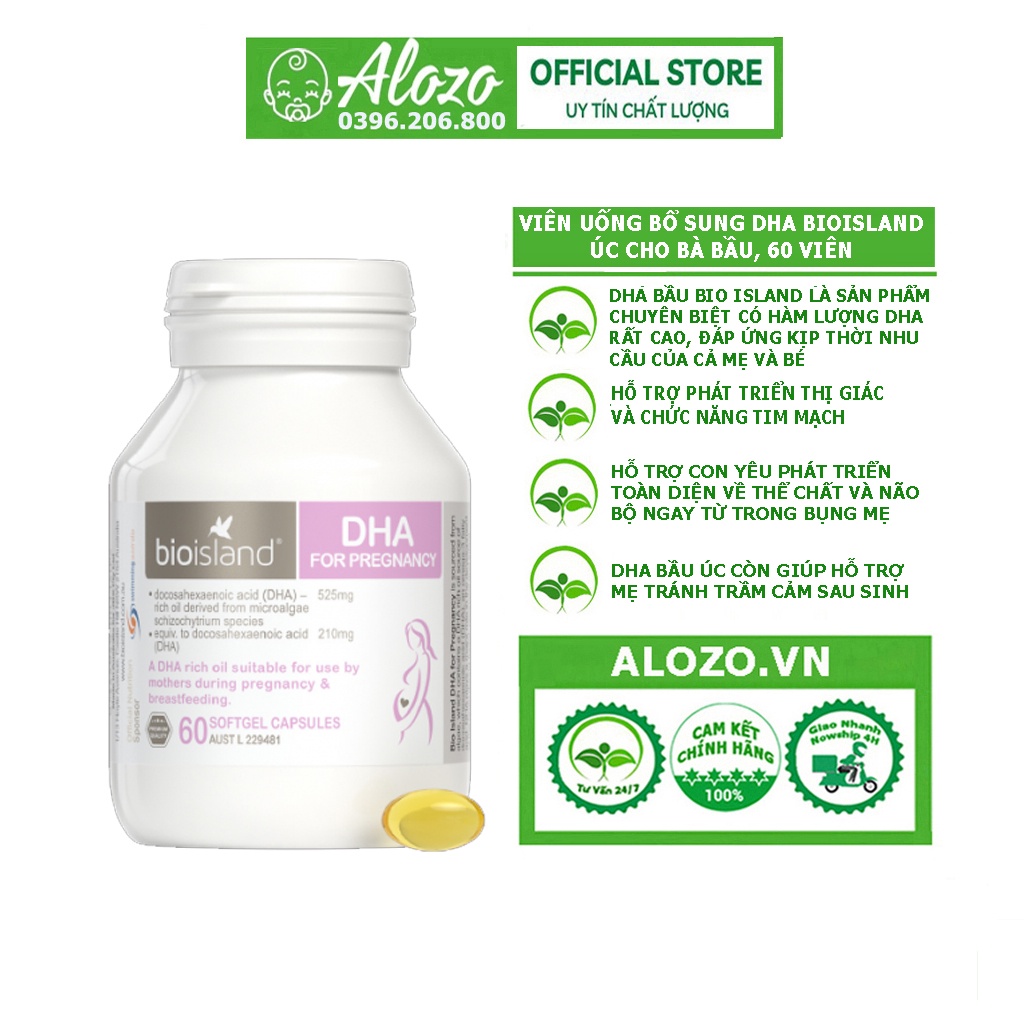 Viên uống Dha bầu Bioisland Úc, 60 viên