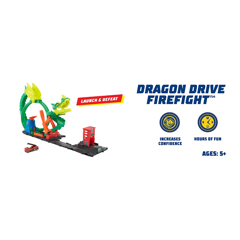Đồ Chơi HOT WHEELS Bộ Rồng Xanh Phun Lửa HDP03