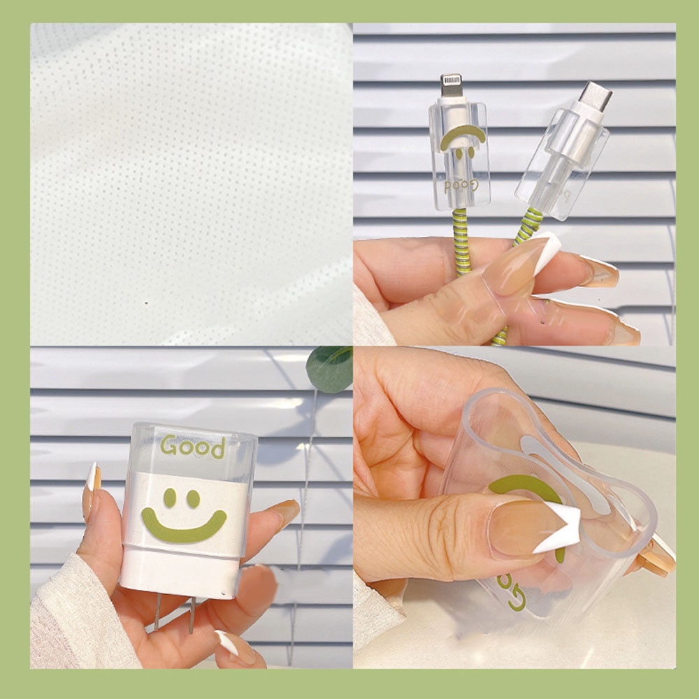 Phụ Kiện Bảo Vệ Dây Cáp Sạc Điện Thoại Qipin 18W 20W Chống Trầy Xước Họa Tiết Hoạt Hình Dễ Thương