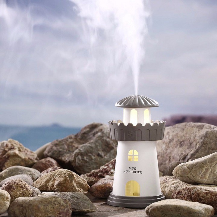 [Siêu Hot] Máy xông tinh dầu kiêm đèn ngủ Lighthouse Humidifier !!!