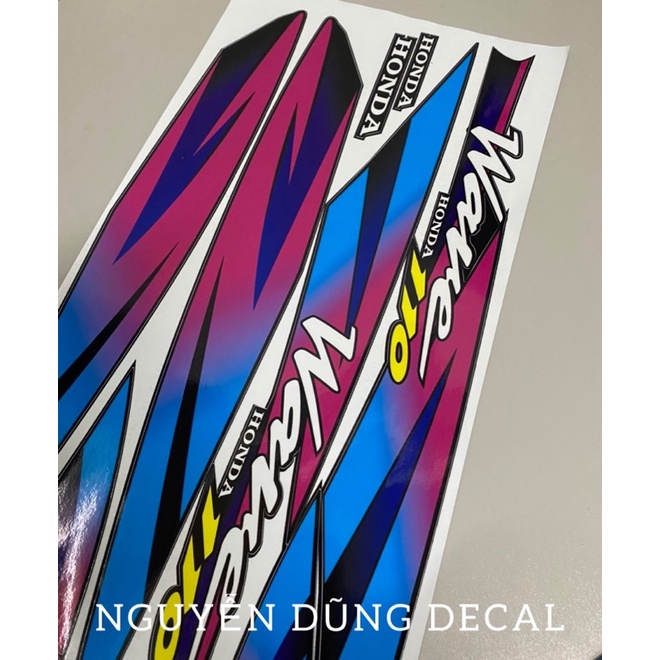 Tem chế nguyên bộ Wave 110 màu hồng biển_ Nguyễn Dũng Decal