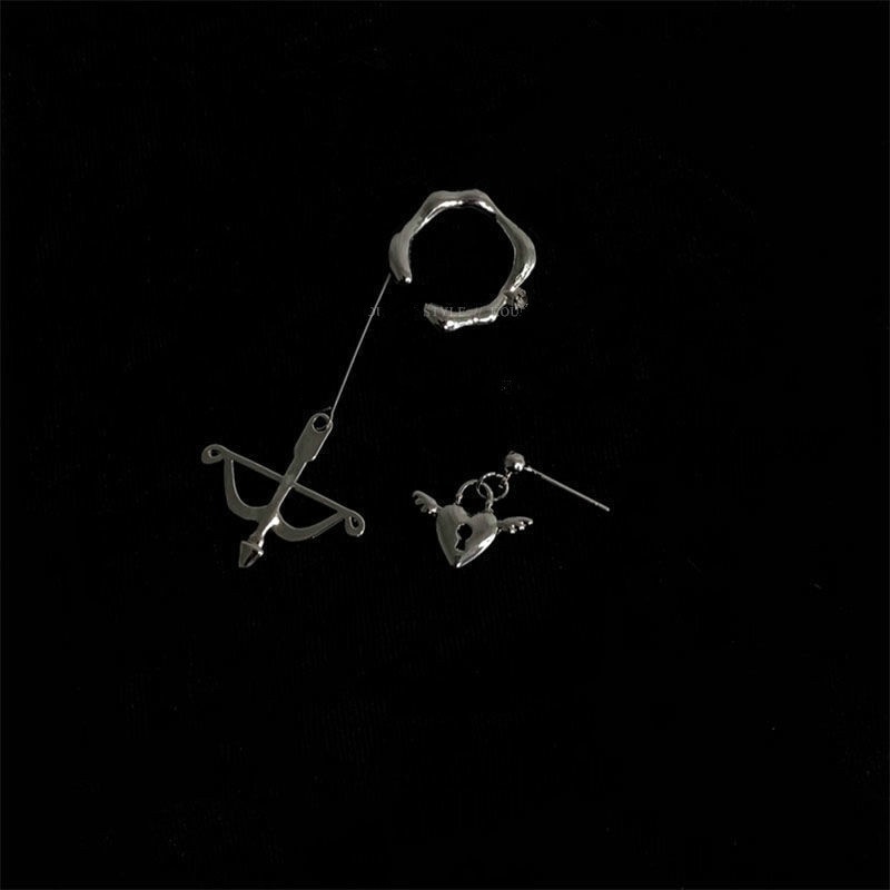 Khuyên kẹp vành tai bằng kim loại hình thần tình yêu không cần đục lỗ đơn giản cá tính 191081