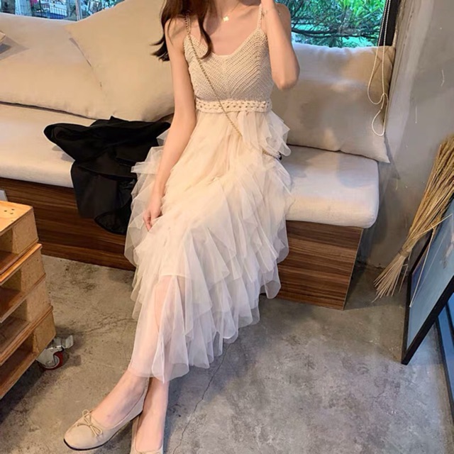 {Order7-10 ngày}Váy công chúa nhiều lớp len đan đi biển | BigBuy360 - bigbuy360.vn