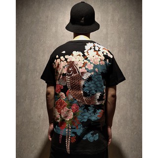 Áo thun nam độc lạ, Logo cá chép T7, Thêu hoạ tiết sống động