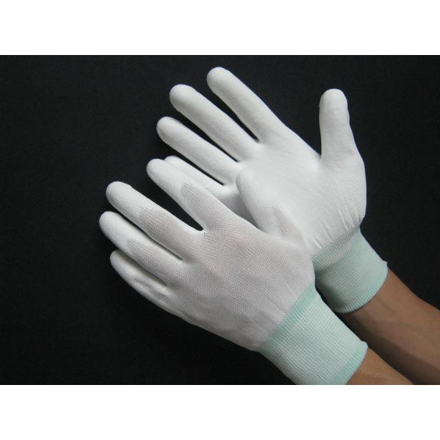 Combo 10 đôi găng tay phủ pu đầu ngón trắng, xám dùng trong phòng sạch bảo hộ lao động