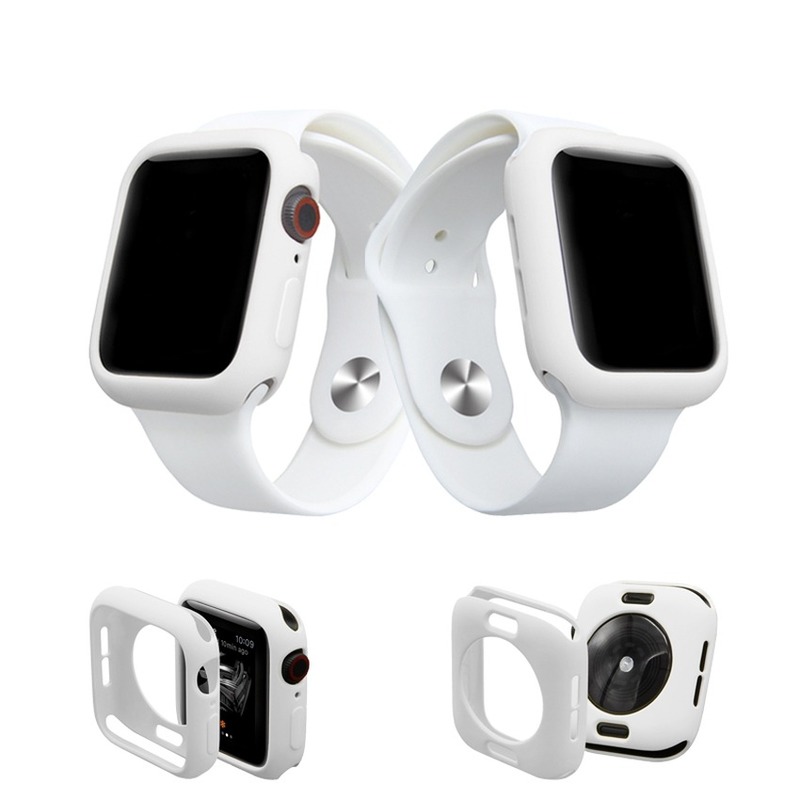 Ốp Đồng Hồ Silicon Màu Trơn Cho Đồng Hồ Thông Minh Apple Watch Series 5 4 3 2 1 38mm 42mm 40mm 44mm