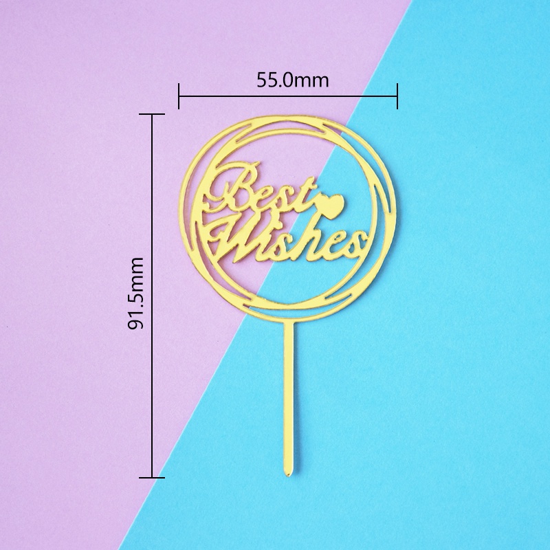 Set 10 que cắm trang trí bánh sinh nhật bằng acrylic mini