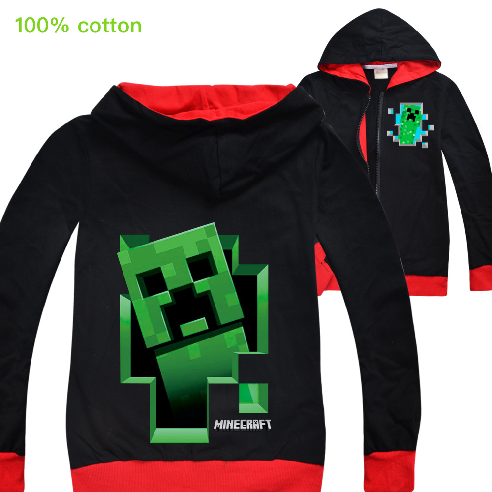 Áo Khoác Cotton Tay Dài In Hình Game Minecraft Thời Trang Mùa Thu Cho Bé Trai