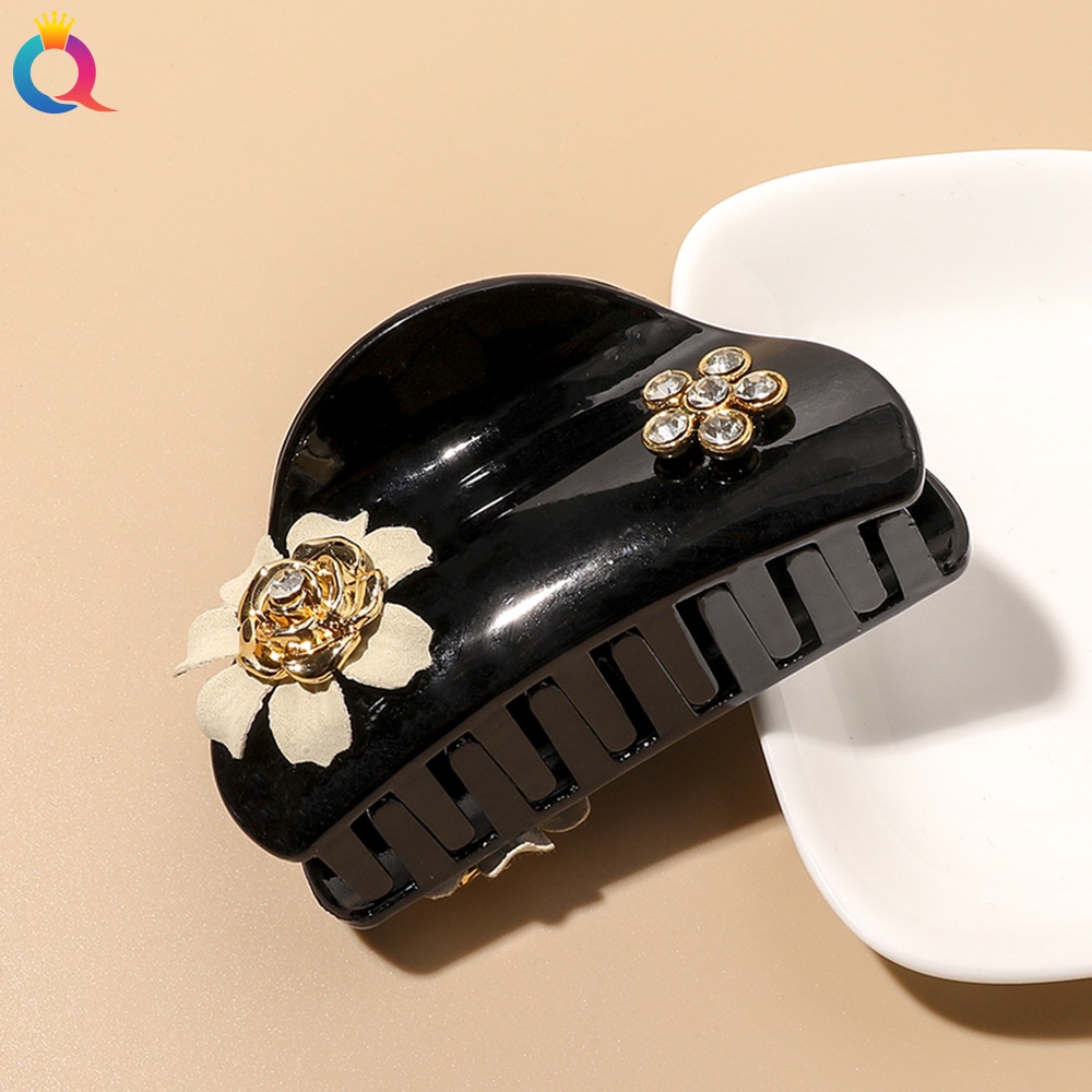 Kẹp tóc hình hoa đính đá phong cách Hàn Quốc thanh lịch cho nữ