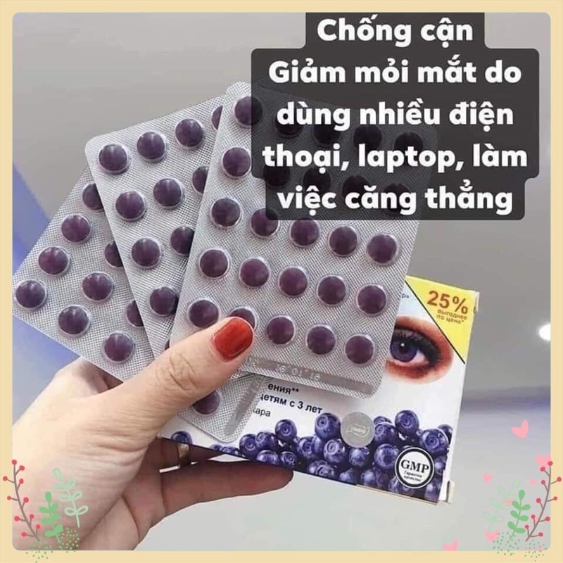 Viên uống hỗ trợ bổ mắt, sáng mắt Việt Quất Nga- bổ sung kẽm và vitamin