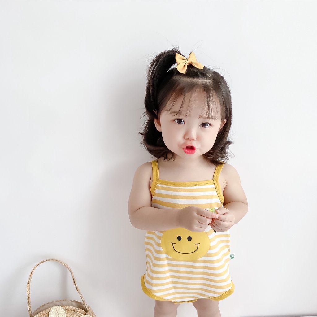 Áo Liền Quần Không Tay Họa Tiết Trái Chuối Thời Trang Mùa Hè cho bé 0-2 Tuổi