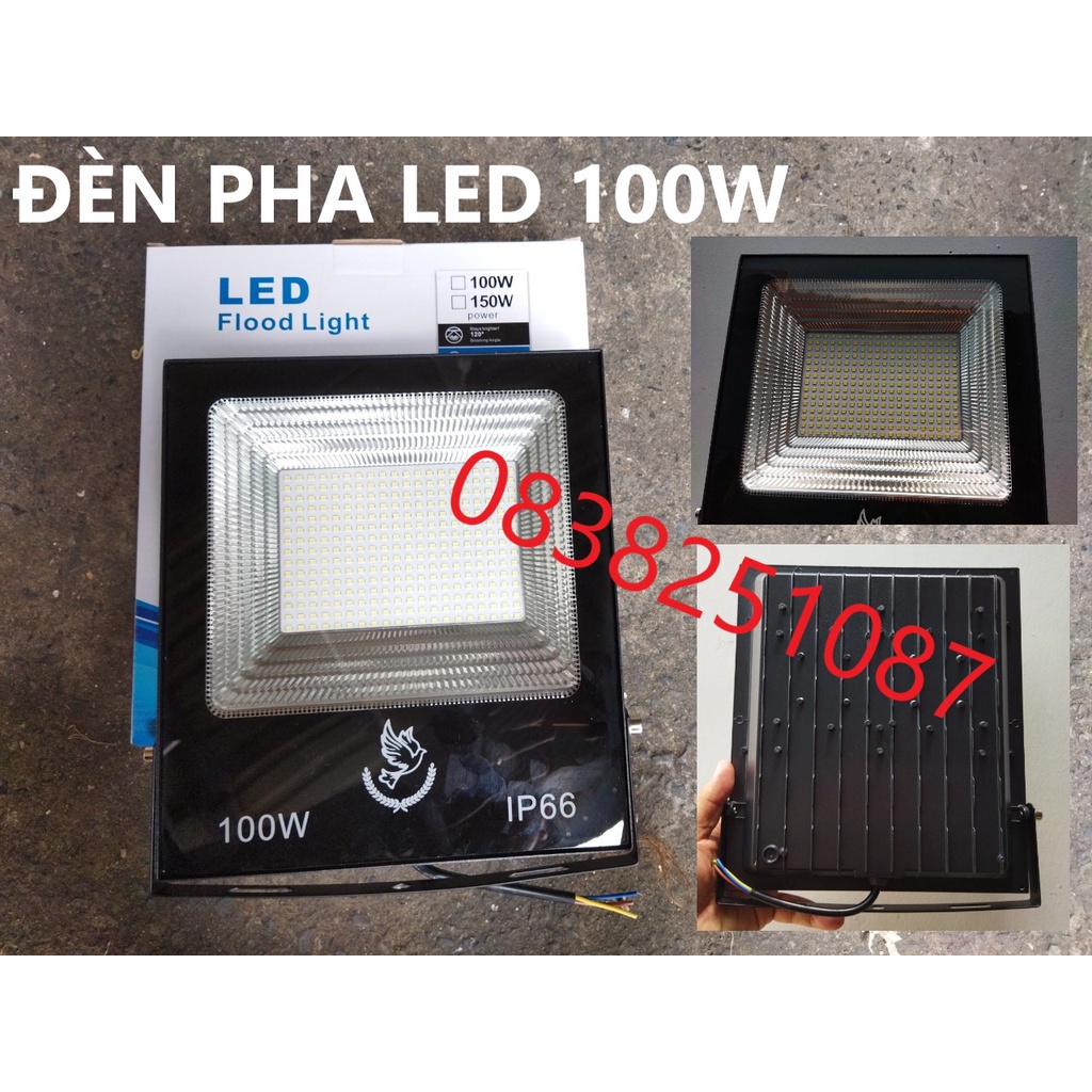 Đèn Led Pha 100W IP66 Ngoài Trời Chống Mưa Tuổi Thọ Cao 220V
