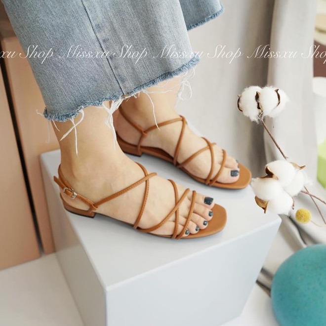 Giày sandal nữ bệt dây chéo 1,5cm thời trang MYSS - CGA38