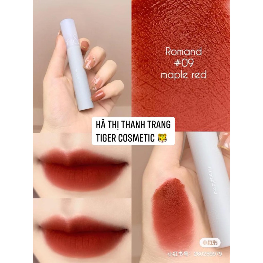 [MÀU 9 ] Son Kem Lì, Siêu Mịn Mượt Môi Romand See-Through Matte Tint 3.8g [HANBOK PROJECT]