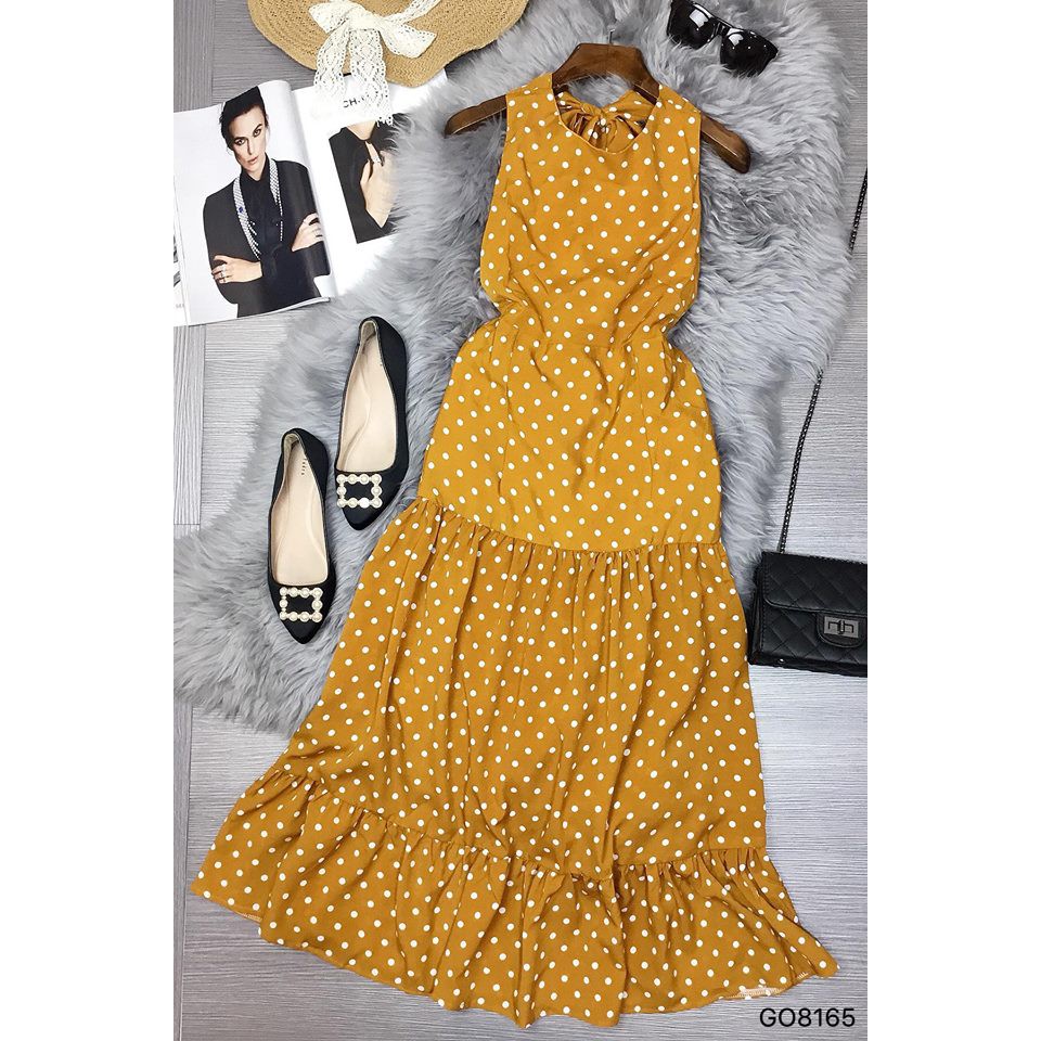 ĐẦM MAXI BI ĐUÔI CÁ HỞ LƯNG_ GO8165