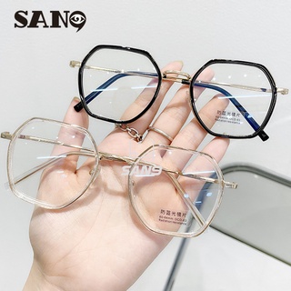 Mắt kính gọng kim loại chống ánh sáng xanh phong cách retro Hàn Quốc