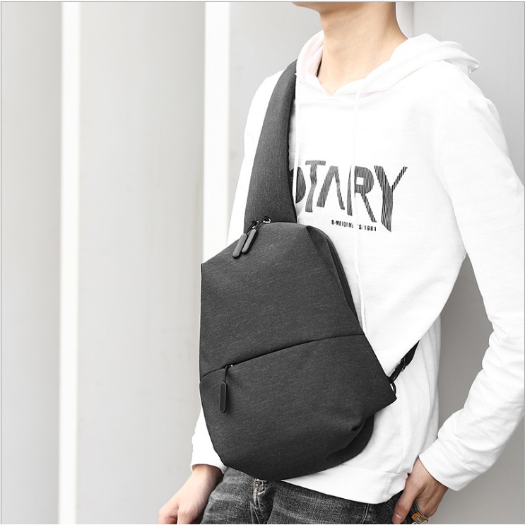 Túi đeo chéo nam nữ , Xiaomi Urban Leisure ( ĐEN & XÁM ) Túi Đeo Thể Thao Chống Nước, Quai Đeo Vai Lưng Bụng Bao Tử Vải
