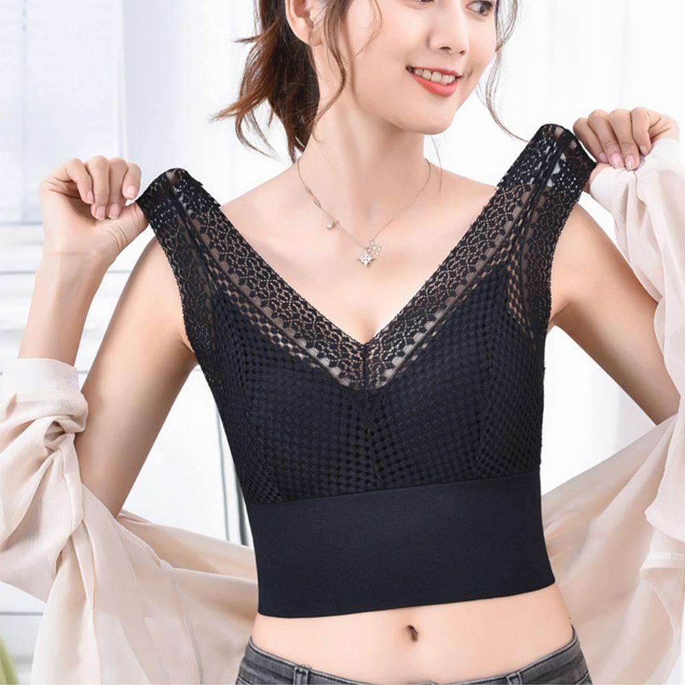 OCEANMAP Toàn Bộ Áo Ngực Thể Thao Phối Ren Cổ Chữ V Không Đường May Chống Sag Dành Cho Nữ
