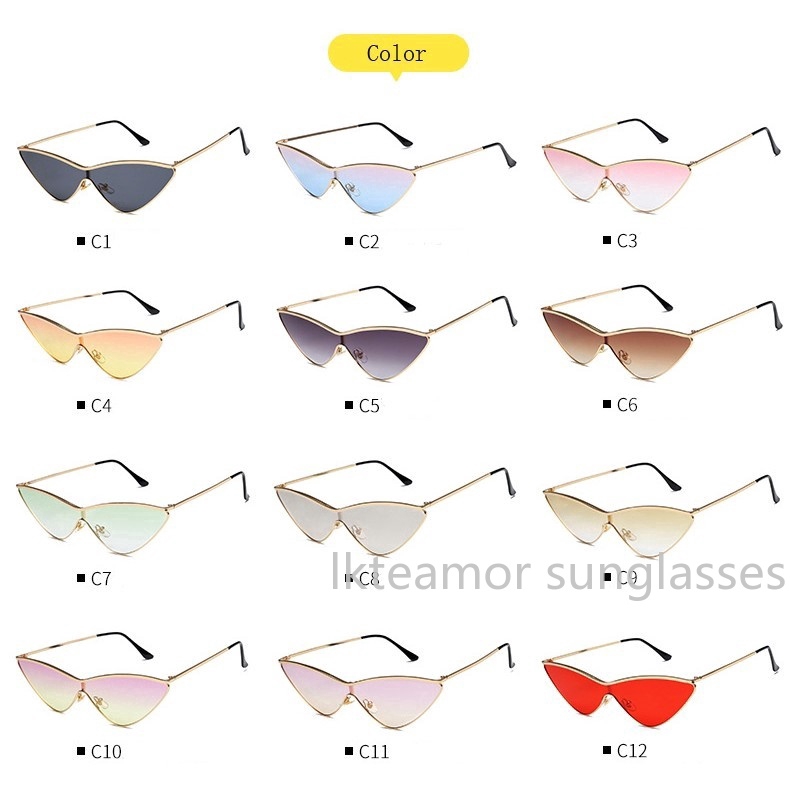 Kính mát khung mắt mèo kiểu cổ điển bằng hợp kim cho nữ