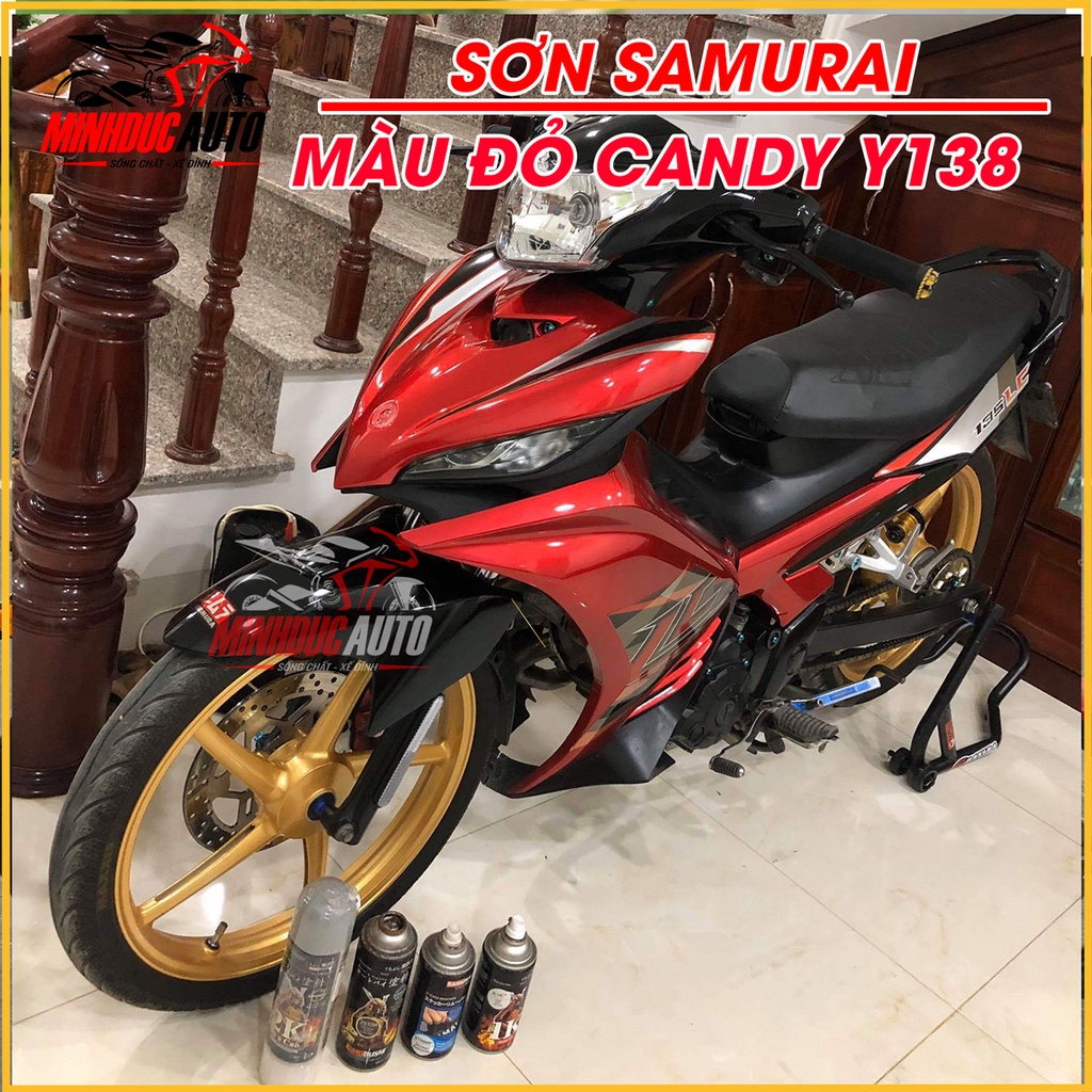 Sơn xịt Samurai màu Candy Đỏ - Y138   nhập khẩu từ Malaysia.