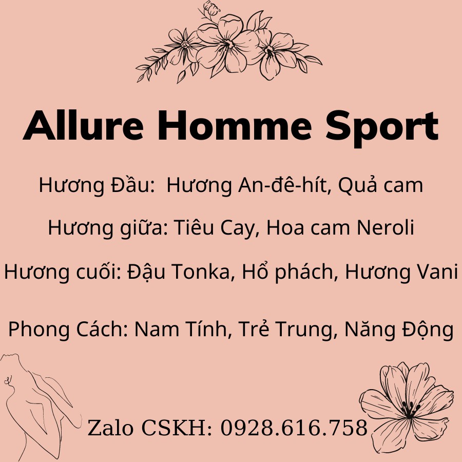 Nước Hoa mini, Nước Hoa AIIure Homme Sport 20ml 6D Hương Thơm Trẻ Trung Năng Động Thơm Lâu | BigBuy360 - bigbuy360.vn