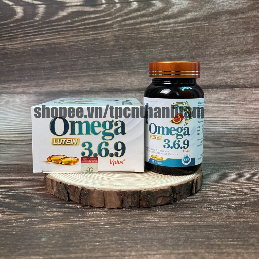 Dầu cá Omega 369 bổ sung lutein, dầu gấc giúp bổ mắt, giảm mỡ máu, tăng cường trí nhớ - Hộp 60 viên