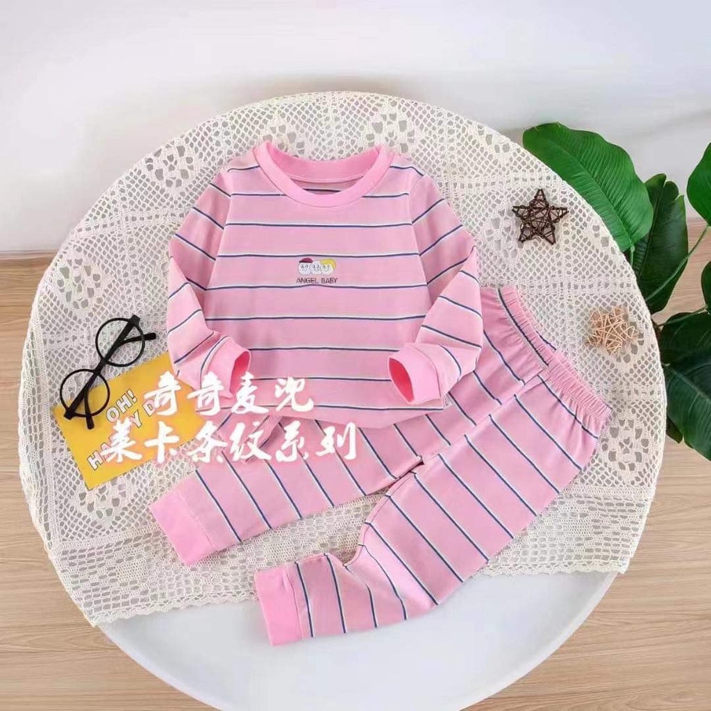 (QiQi 16-26kg) Đồ bộ cho bé quảng châu xuất hàn Bộ quần áo dài tay QiQi cotton xuất Hàn cho bé trai và bé gái ( 4-6tuổi)