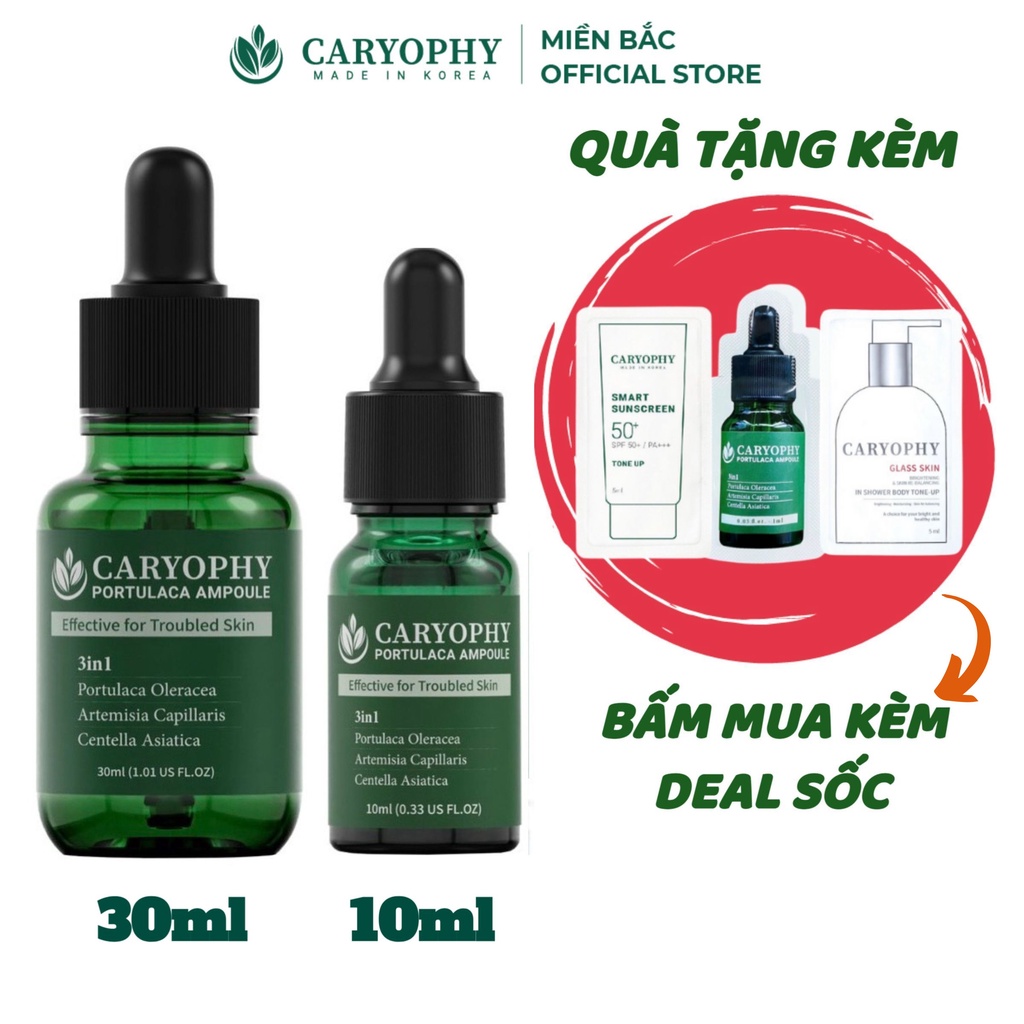Serum Hỗ Trợ Giảm Mụn Mờ Thâm Caryophy Portulaca Ampoule 10ml