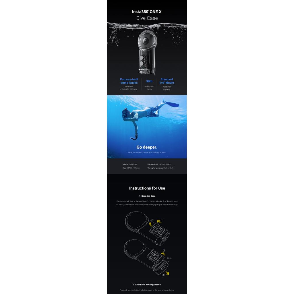 Vỏ chống nước cho camera insta360 One X