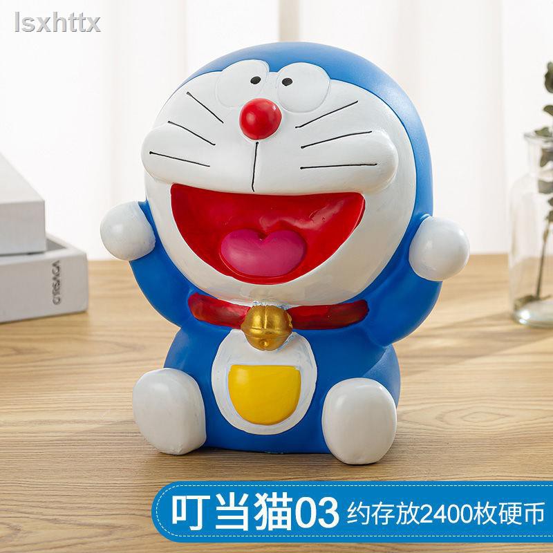 Ống Heo Tiết Kiệm Chống Rơi Hình Mèo Máy Doraemon Sáng Tạo Cho Bé Trai