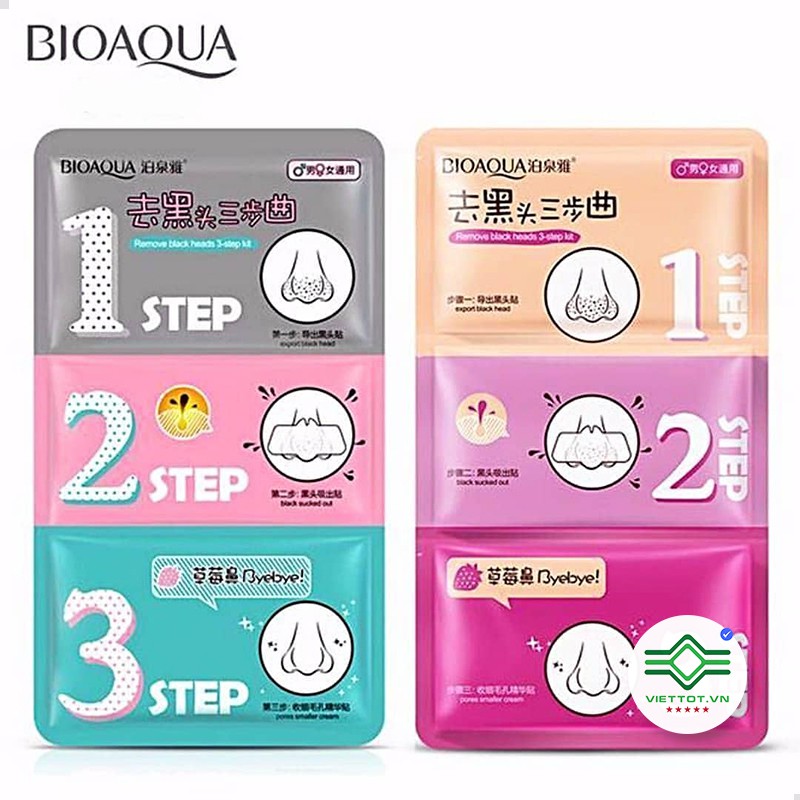 Set lột mụn đầu đen 3 bước Bioaqua VT103