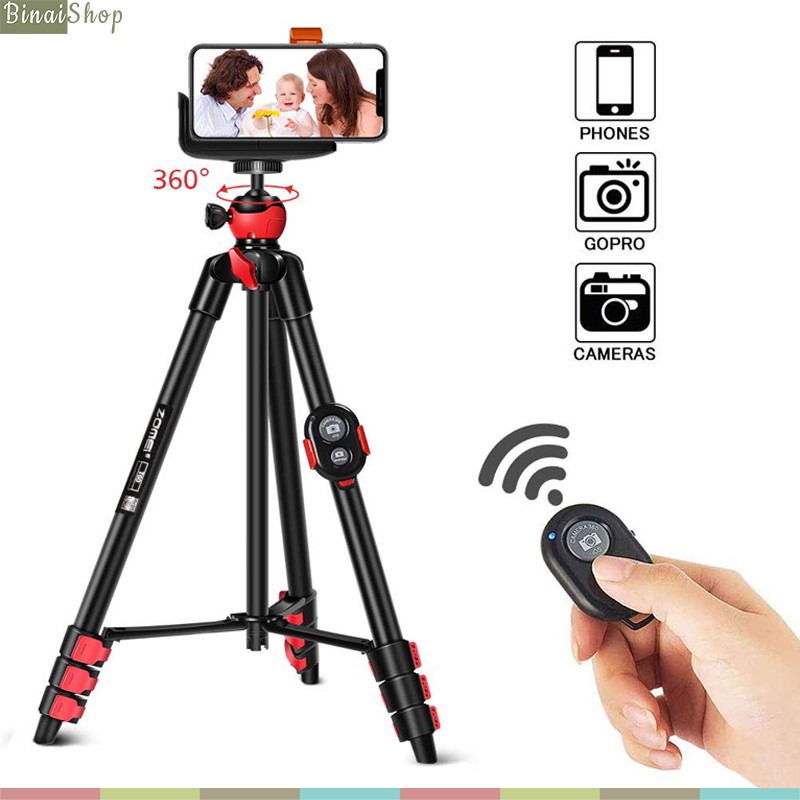 [Mã 159ELSALE hoàn 7% đơn 300K] CHÂN ĐẾ TRIPOD CHỤP HÌNH CHO ĐIỆN THOẠI, MÁY ẢNH ZOMEI T60