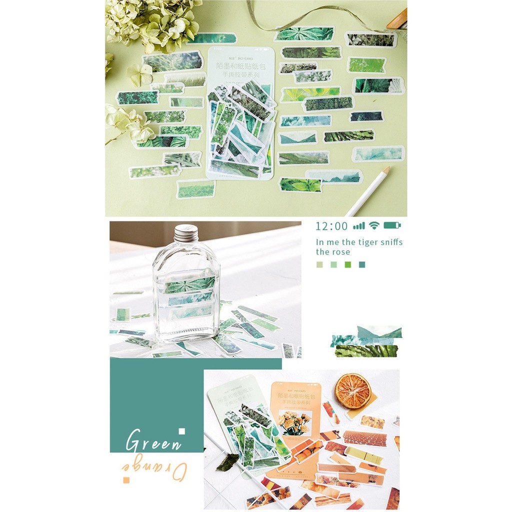 Set 60 sticker kiểu giấy xé trang trí planner