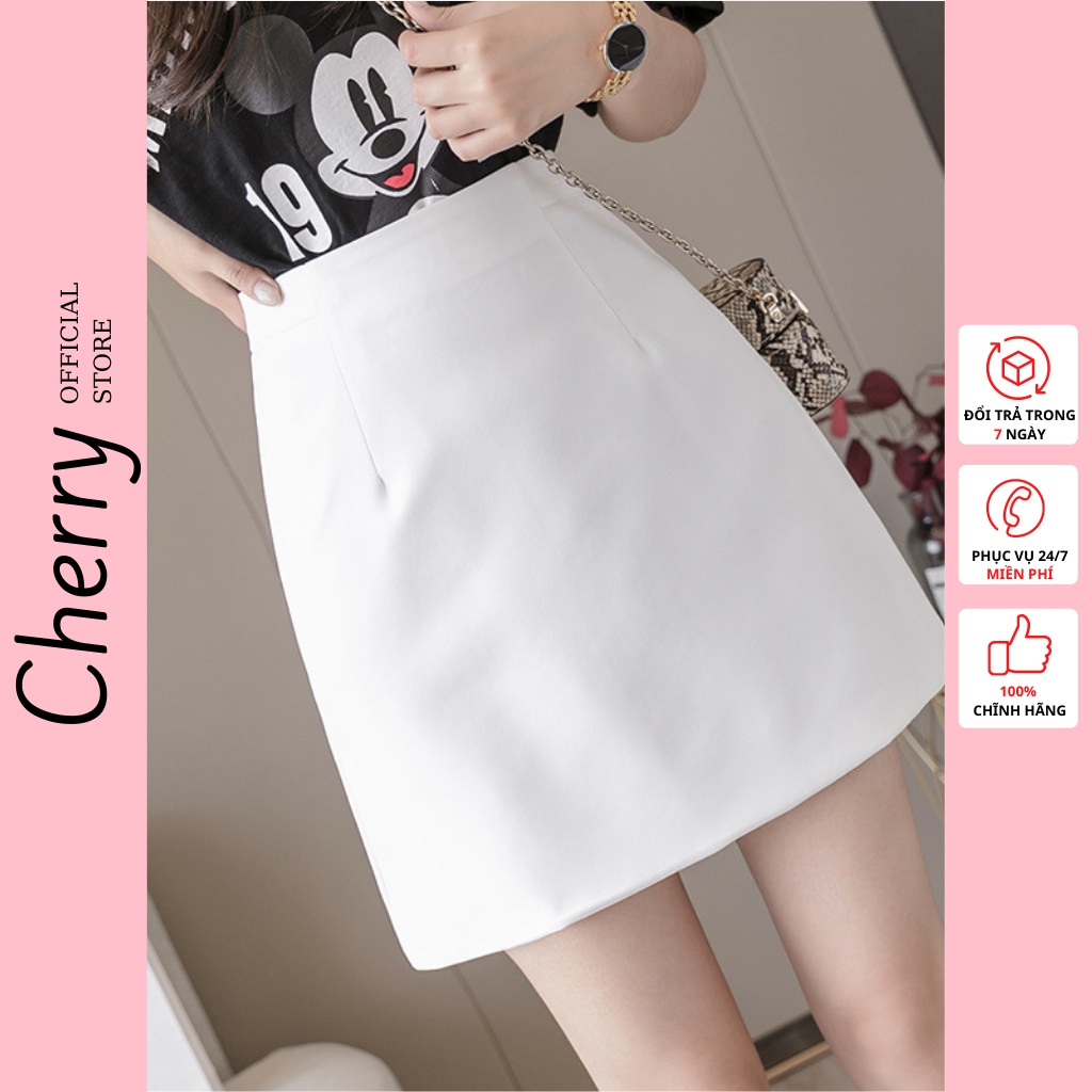 Chân váy chữ a ngắn công sở lưng cao CHERRY váy chữ a ngắn chất tuyết mưa xịn xò V058