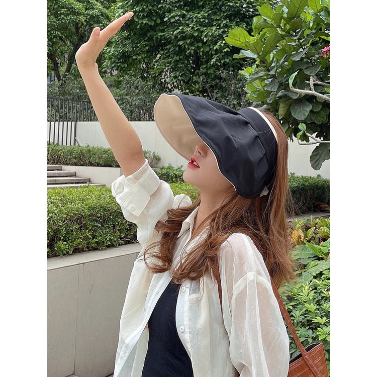 Mũ Vành Rộng Hở Đầu Chống Tia Uv Phong Cách Hàn Quốc Thời Trang Mùa Hè