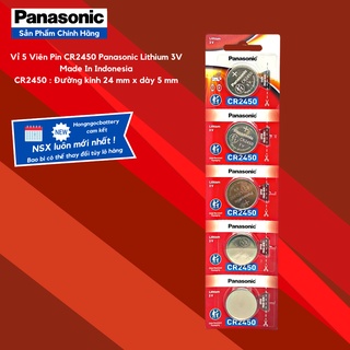 Pin CR2450 Panasonic Vỉ 5 Viên - Hàng Chính Hãng