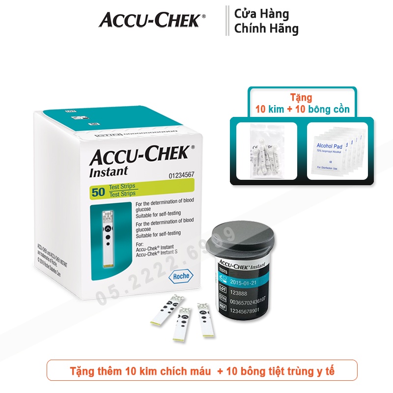 Que Thử Đường Huyết Accu-Chek Instant 50 que và hộp 25 que - ( hàng chính hãng )