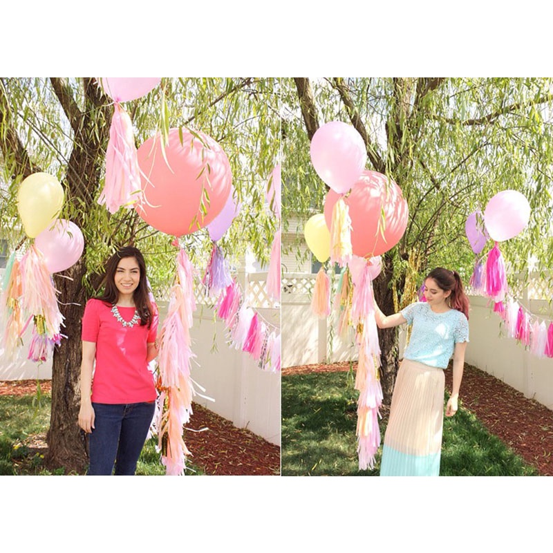 Bong Bóng Trang Trí Tua Rua Nhiều Màu Sắc