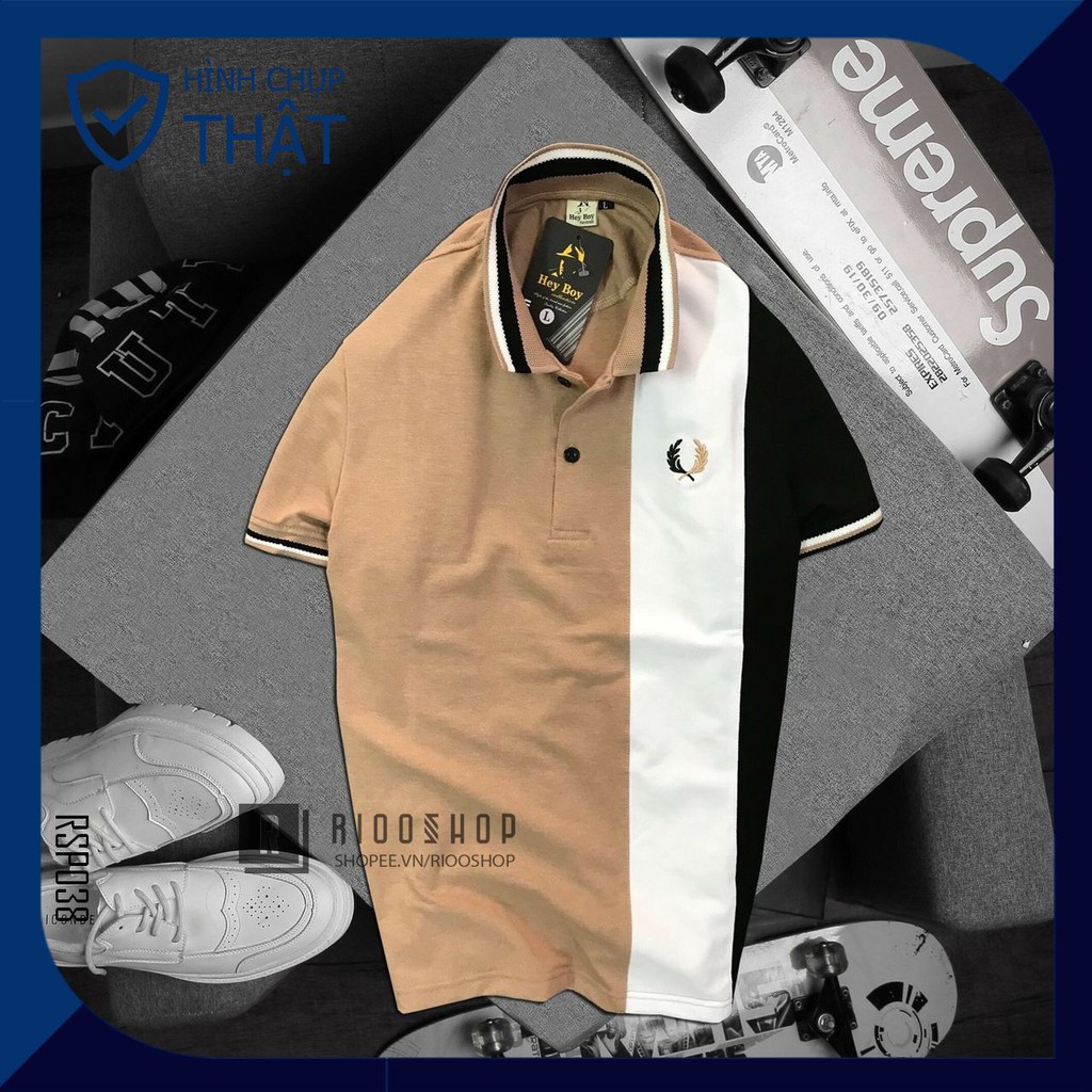 Áo thun nam ngắn tay có cổ heyboy bông lúa RSP038 - áo polo nam Riooshop | BigBuy360 - bigbuy360.vn