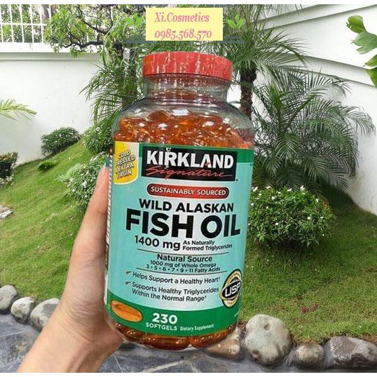 Dầu cá Omega tổng hợp Kirkland Signature Wild Alaskan Fish Oil 1400 mg chai 230 viên của Mỹ