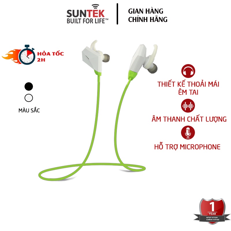 Tai nghe Bluetooth nhét tai SUNTEK Genai Sport S7 - Bảo hành chính hãng 12 tháng