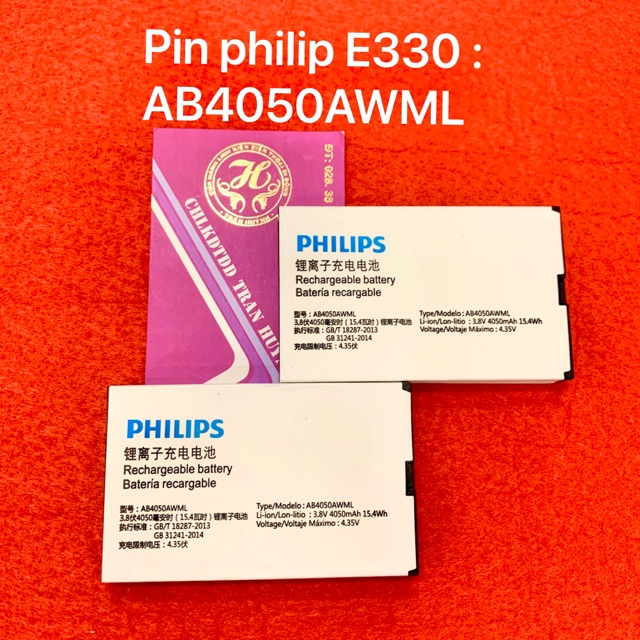 Pin philip E330 kí hiệu trên pin AB4050AWML