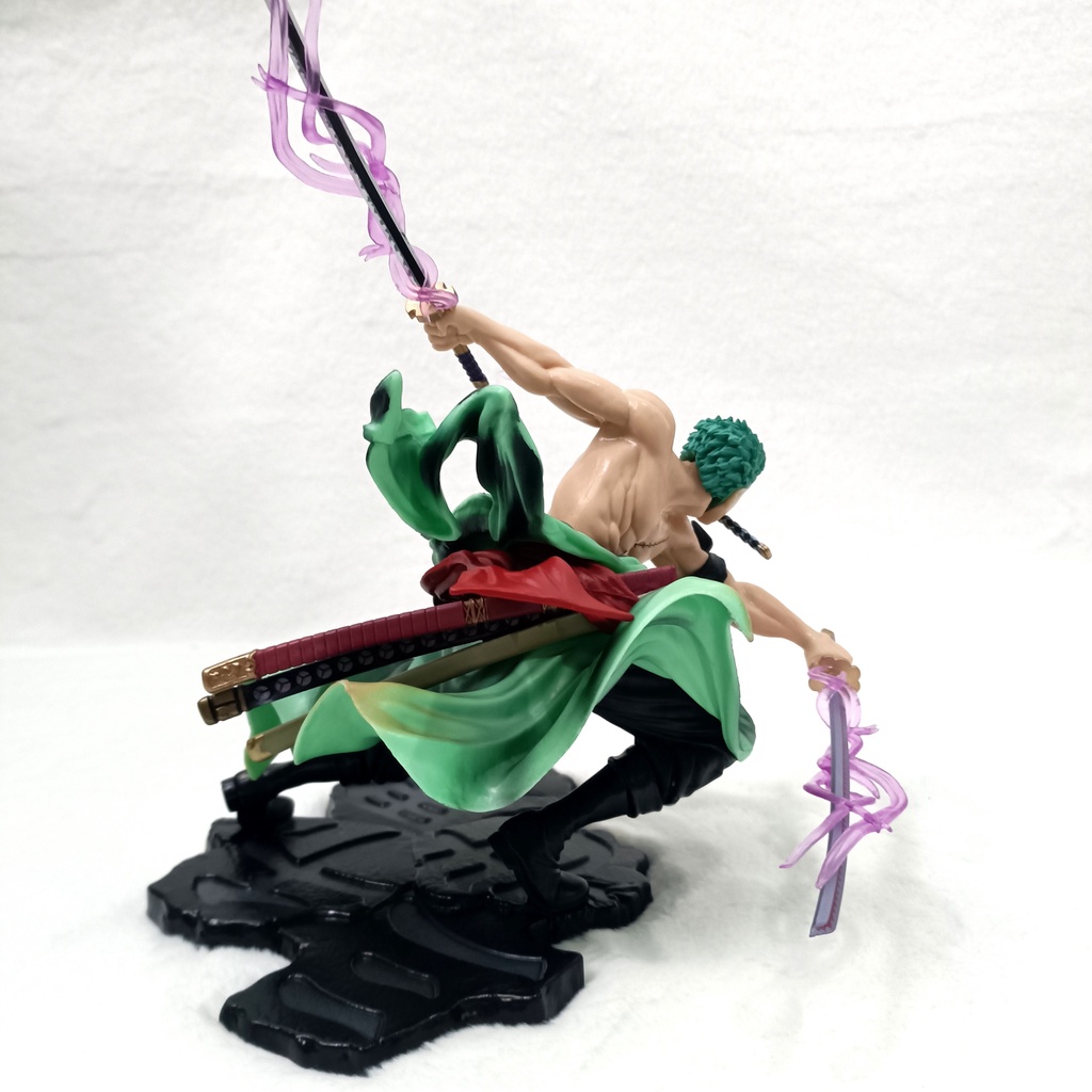 Mô hình nhân vật One Piece Zoro 3000 thế giới cao cấp - Mô hình Zoro 3 kiếm, hiệu ứng Hắc Kiếm, Figure anime One Piece