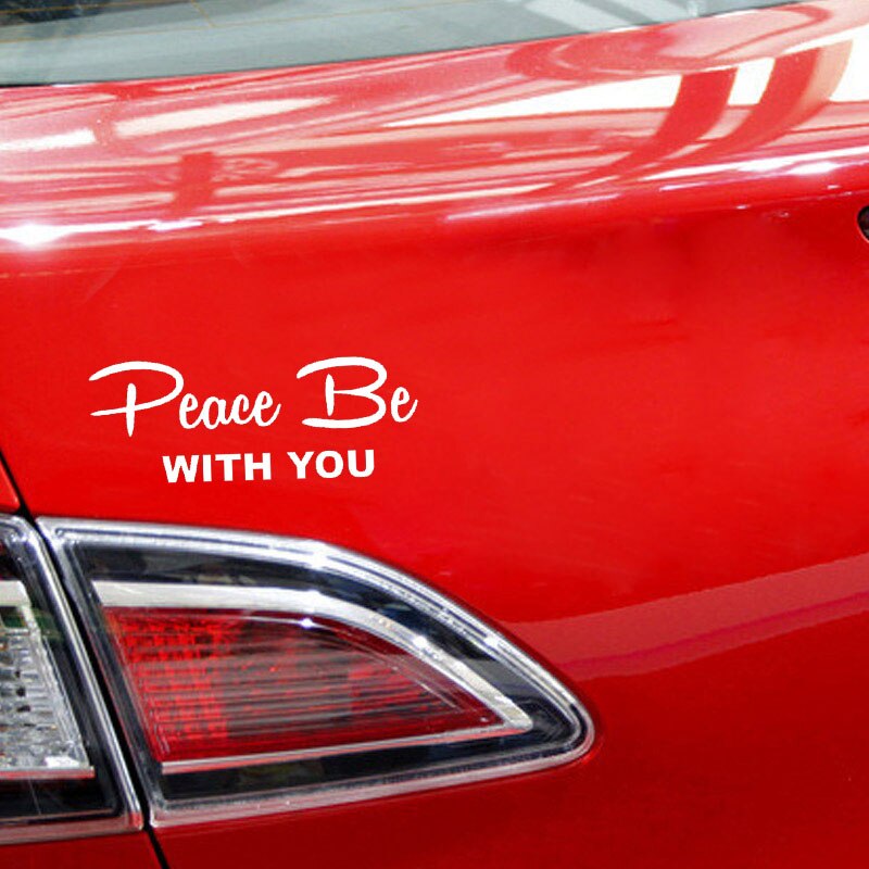 Miếng sticker &quot;Peace Be With You&quot;dán trang trí ô tô chất lượng cao 16cmx5.9cm