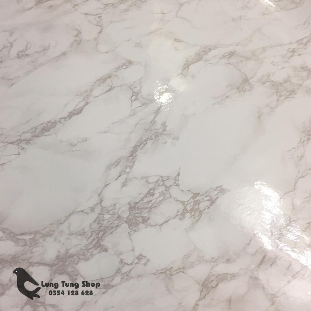 Decal đá hoa cương màu trắng  - giấy dán tường dán bàn tủ có sẵn keo