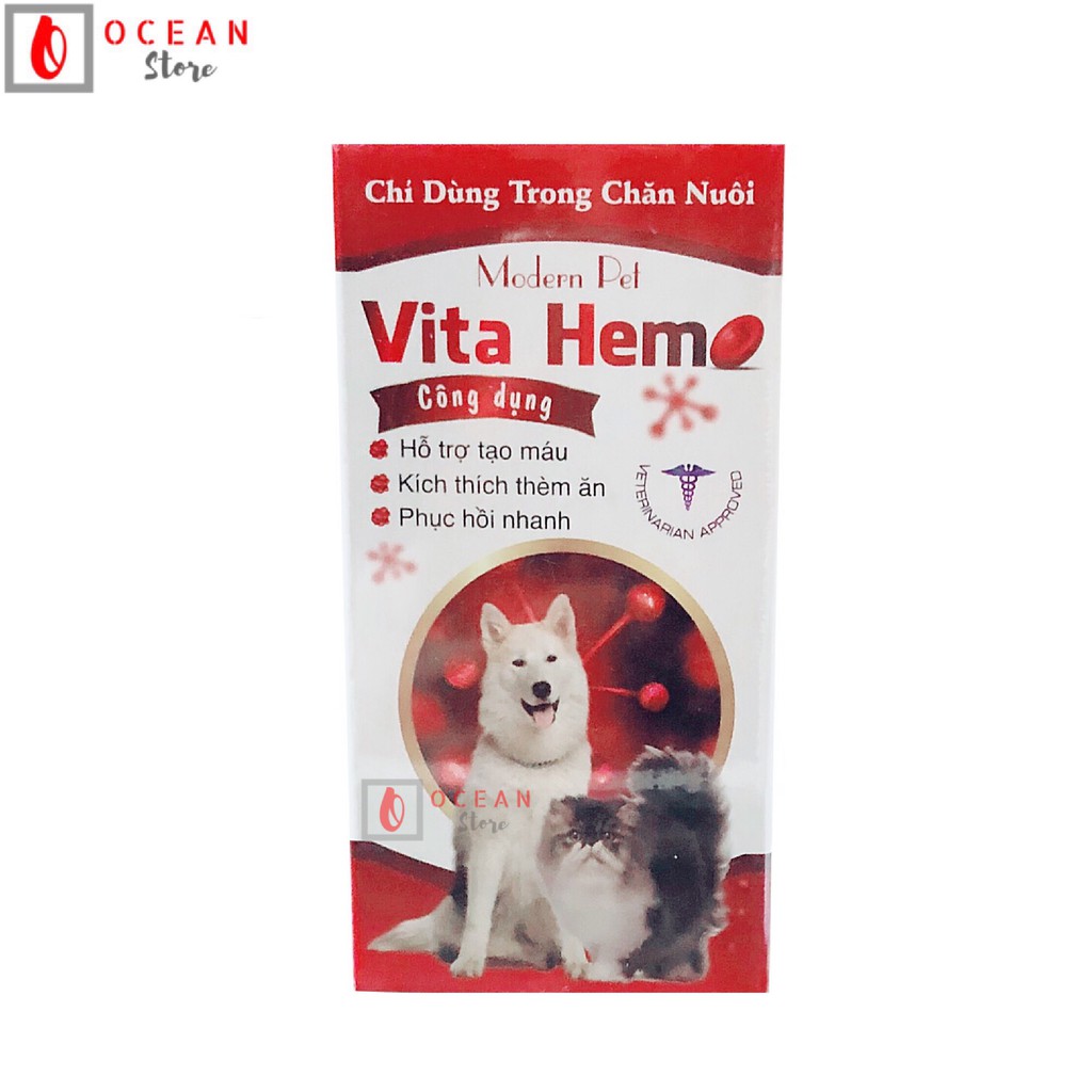 Thuốc bổ máu, kích thích thèm ăn cho chó mèo - Thuốc bổ máu VITA - HEMO 100ml