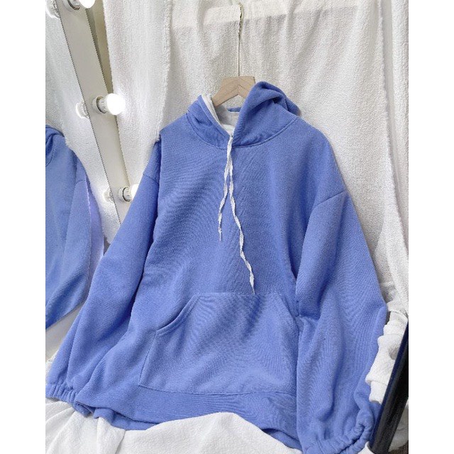 Áo Hoddie Trơn Pastel JOLIE Nữ [FREESHIP]  Jacket nỉ có mũ from rộng bo tay bồng màu cá tính ulzzang  Sweater nỉ