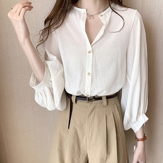 Áo sơ mi CCVN tay dài chống nắng màu trơn đơn giản dễ phối đồ hợp thời trang xuân hè