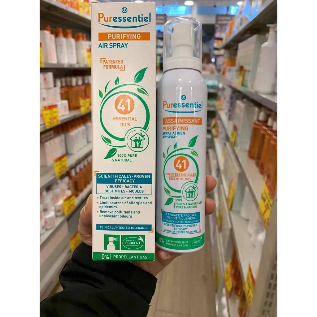 Xịt khử khuẩn không khí Puressentiel Purifying chiết suất 41 loại tinh dầu