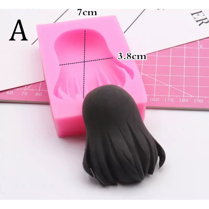 Khuôn silicone dẻo nặn tóc hair mold tượng búp bê chibi nendoroid